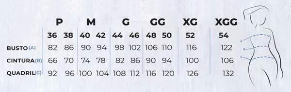 tabela de medidas de biquinis