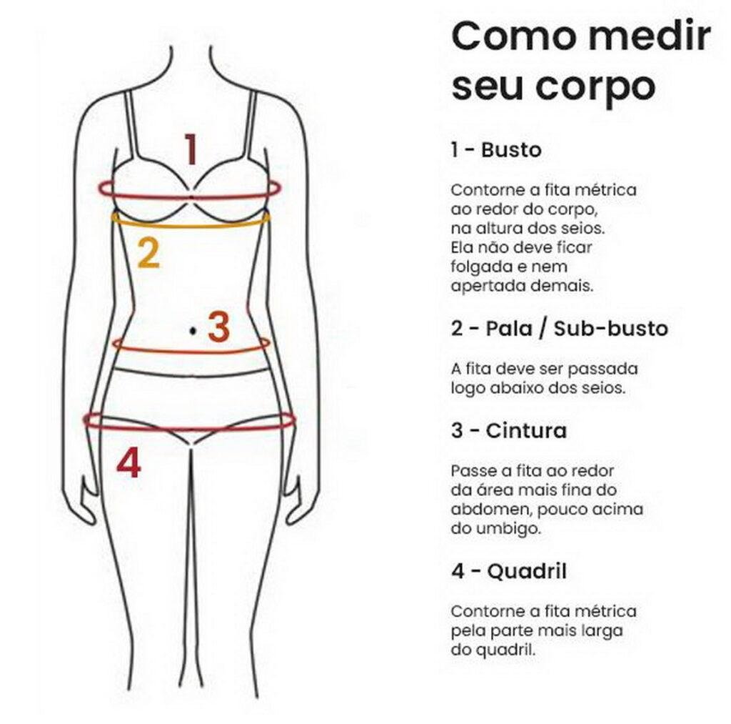 como medir o corpo lingeries BR