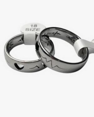 aliança batimento coração prata