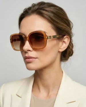 Óculos de Sol Oversized Caramelo HC