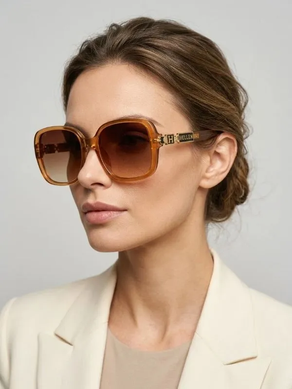 Óculos de Sol Oversized Caramelo HC